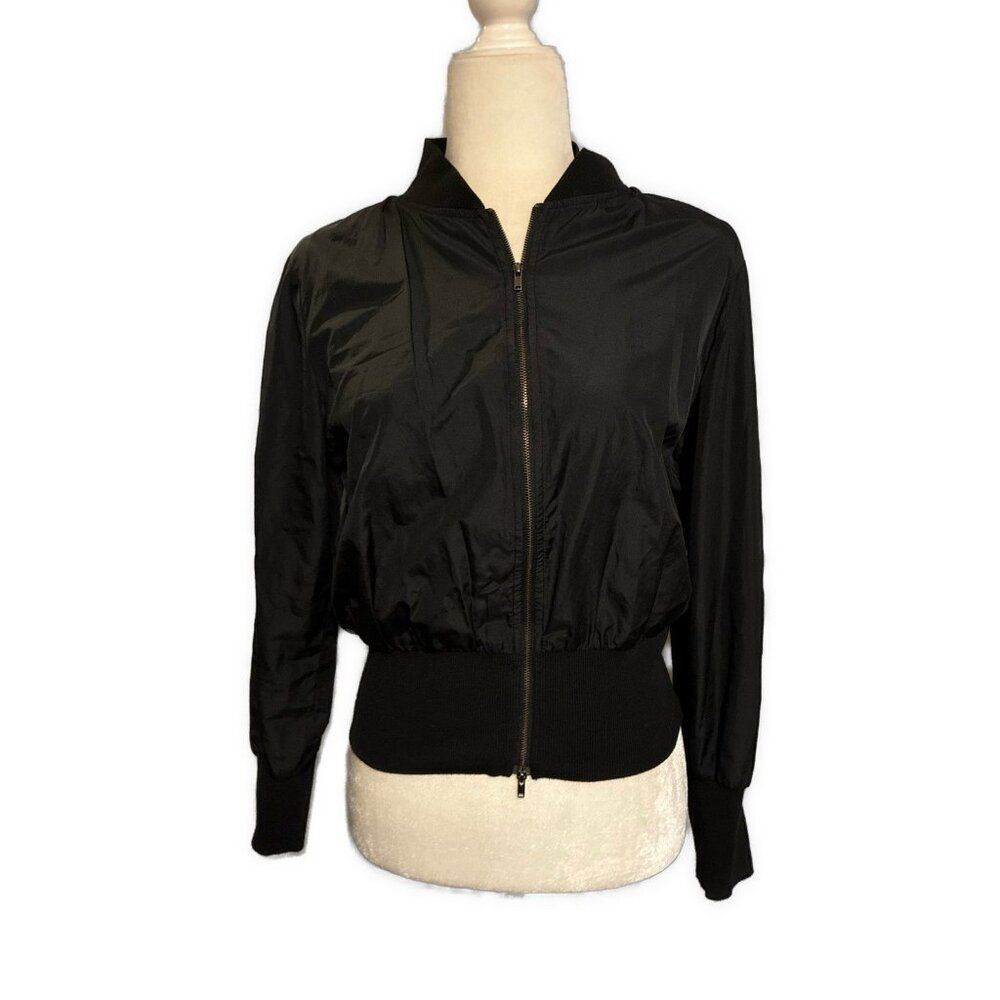 Prada Authentic Solid Black Nylon Sequin Long Sle… - image 1